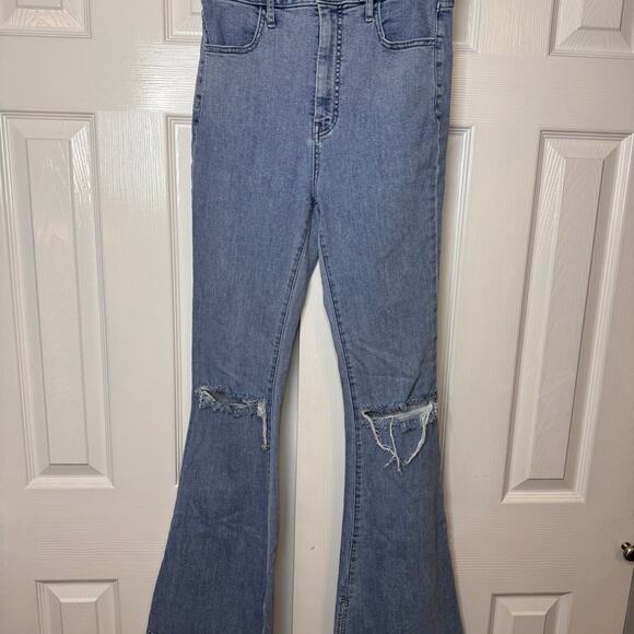 Mumu Blue Jeans-Sz 28x32-distressed bell bottoms- - Picture 1 of 8